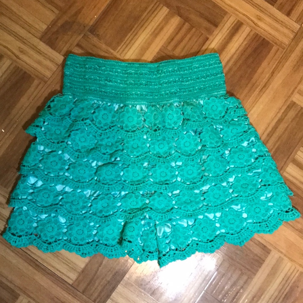 Layered green shorts